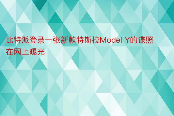 比特派登录一张新款特斯拉Model Y的谍照在网上曝光