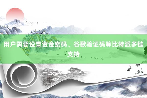 用户需要设置资金密码、谷歌验证码等比特派多链支持