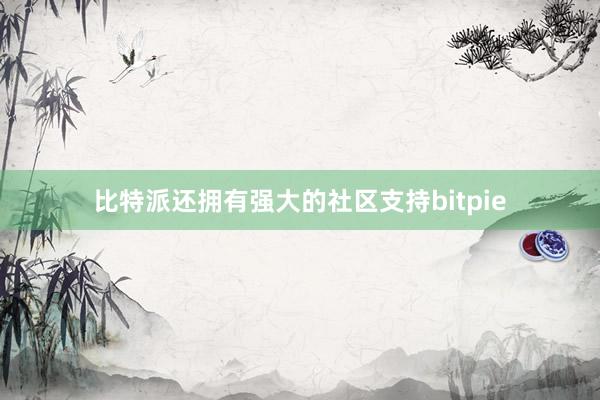 比特派还拥有强大的社区支持bitpie