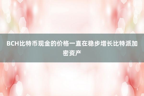 BCH比特币现金的价格一直在稳步增长比特派加密资产