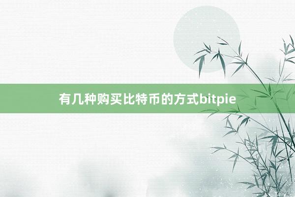 有几种购买比特币的方式bitpie