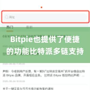 Bitpie也提供了便捷的功能比特派多链支持